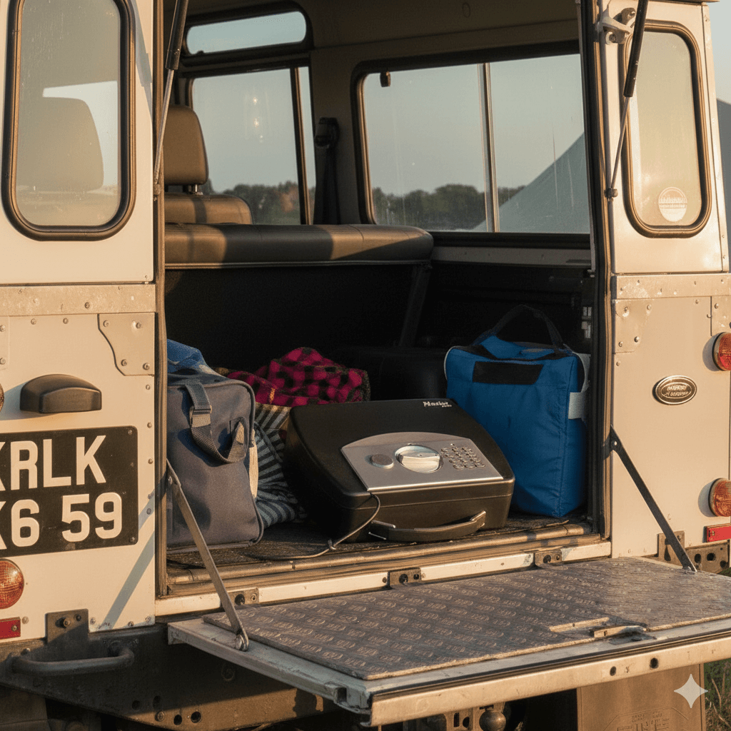 A small, portable travel safe.